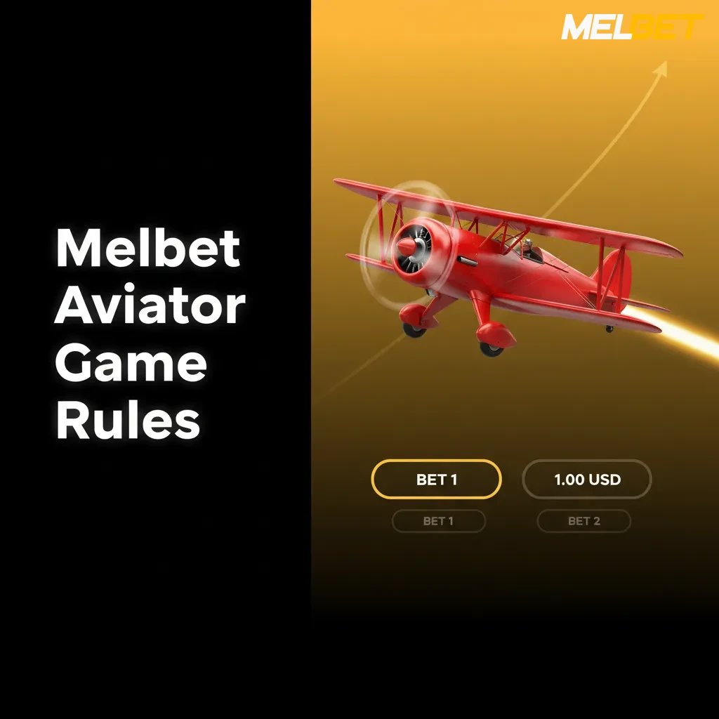 Melbet Aviator rules: red plane, rising multiplier. Cash out in time; demo mode, auto cashout, bets from ₹10.