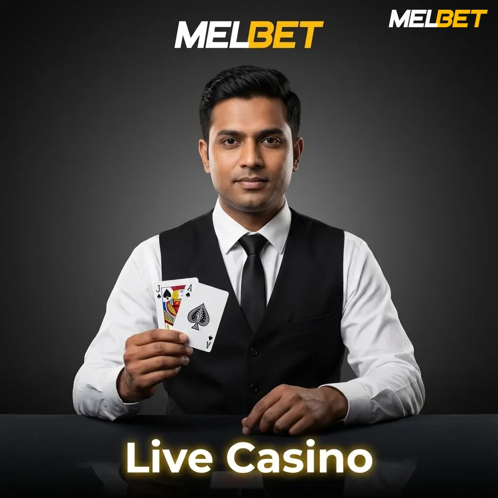 Player watching Melbet India live casino with real dealer, roulette wheel, cards and on‑screen betting controls