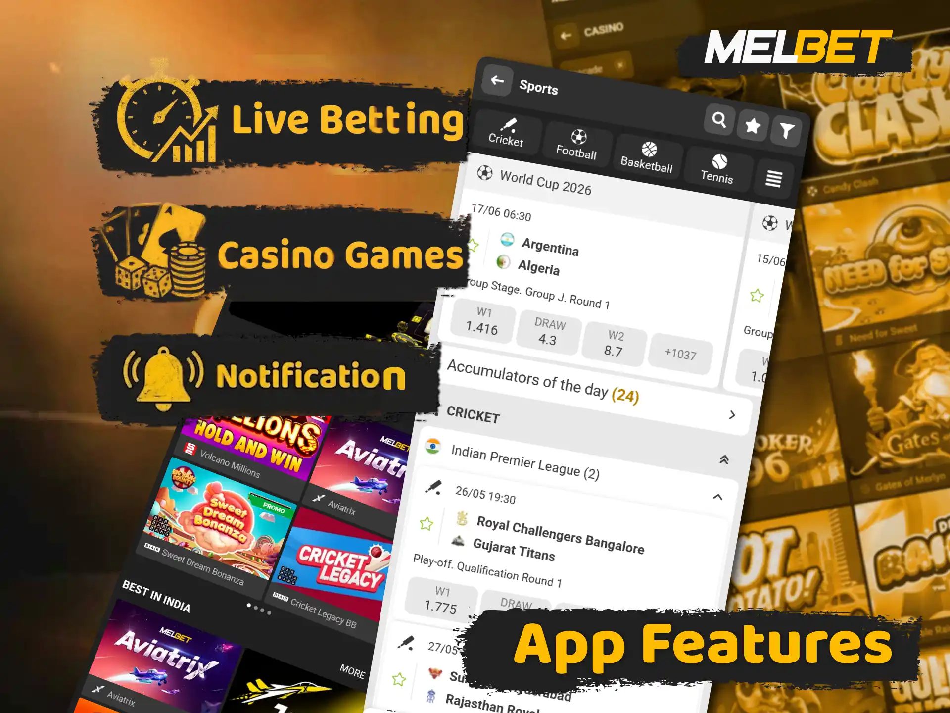 Discover premium sports betting features available in the Melbet app.