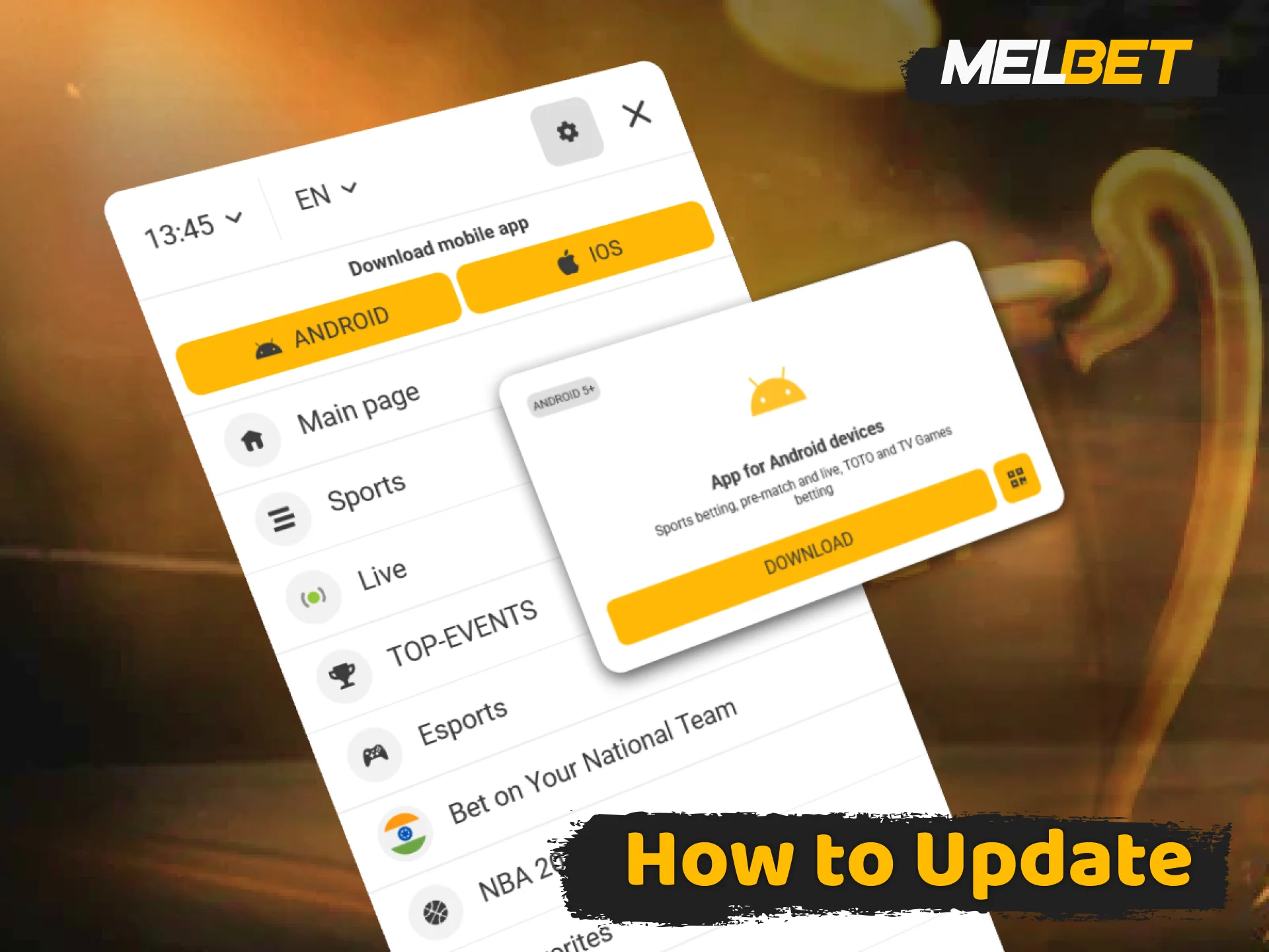 Update your Melbet app to the latest version for stable performance.