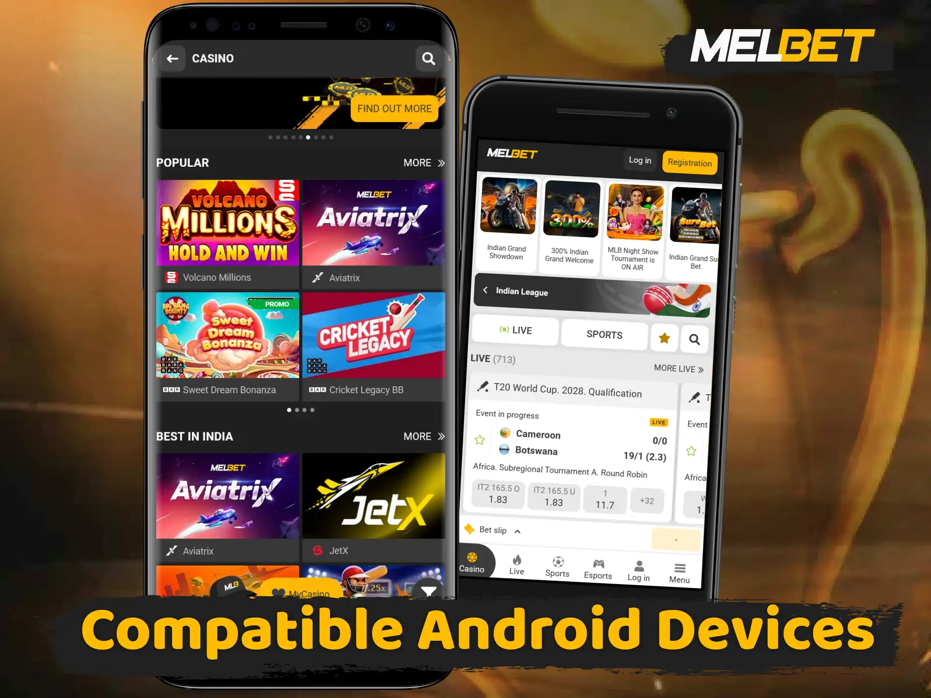 Check the list of compatible smartphones to install the Melbet app.