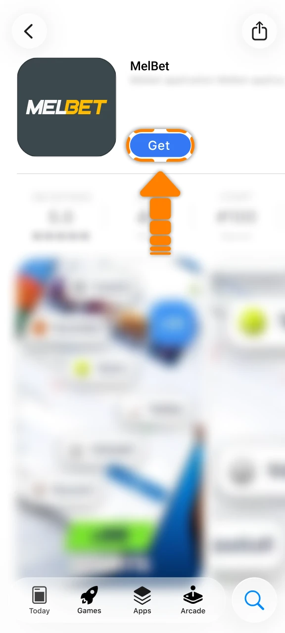 Initiate the installation sequence for your chosen Melbet iOS App.