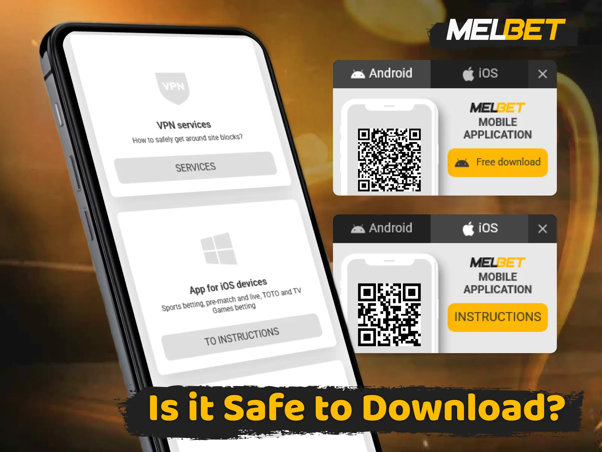 Ensure secure installation by downloading the safe Melbet app apk file.