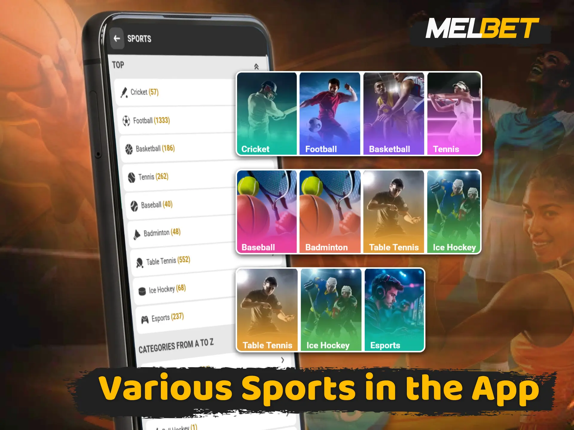 Bet on your favorite sports disciplines through the Melbet app easily.